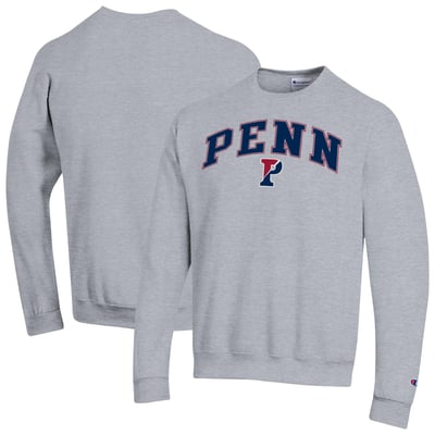 Pennsylvania Quakers Champion Arch Powerblend Sweatshirt - Heather Gray