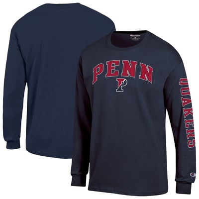 Pennsylvania Quakers Champion Arch Logo Long Sleeve T-Shirt - Navy