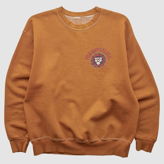 Pennsylvania Quakers 90s Pullover Sweatshirt - Clay - XS by Fanatics Real Vintage