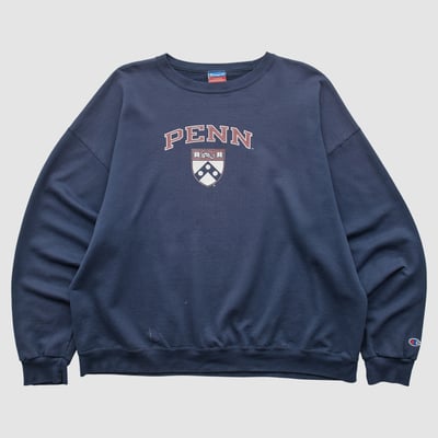 Pennsylvania Quakers Champion 2000s Pullover Sweatshirt - Navy - L by Fanatics Real Vintage