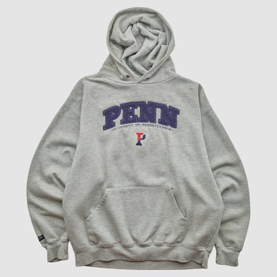 Pennsylvania Quakers Jansport 2000s Hooded Pullover Sweatshirt - Heather Gray - S by Fanatics Real Vintage