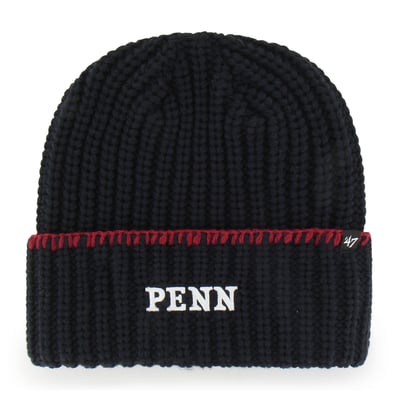  Pennsylvania Quakers '47 Women's Blanket Stitch Cuff Knit Hat - Navy