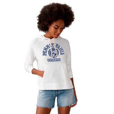 Pennsylvania Quakers FAHERTY Women's Sunwashed Slub Hoodie - White
