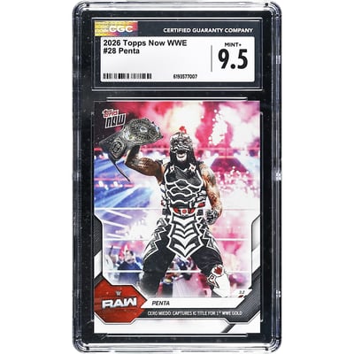 Penta WWE 2026 Topps Now WWE Cero Miedo: Captures IC Title For 1st WWE Gold #28 CGC Authenticated 9.5 Card
