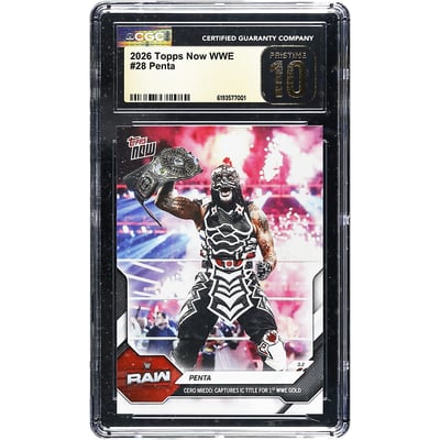 Penta WWE 2026 Topps Now WWE Cero Miedo: Captures IC Title For 1st WWE Gold #28 CGC Authenticated Pristine 10 Card
