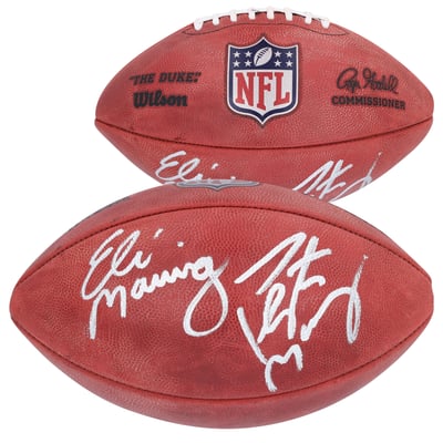 Peyton Manning Indianapolis Colts & Eli Manning New York Giants Dual-Signed Fanatics Authentic Duke Full Color Football