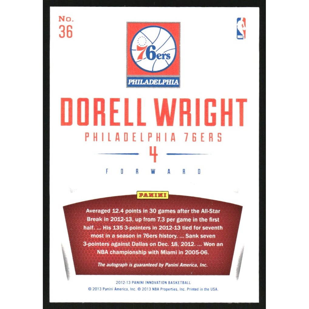 2012-13 Innovation Innovative Ink Gold #36 Dorell Wright