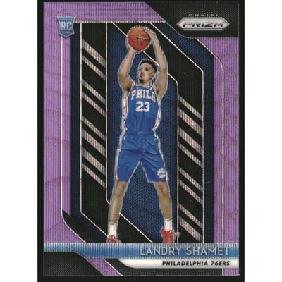 2018-19 Panini Prizm Prizms Purple Wave #199 Landry Shamet