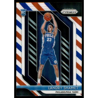 2018-19 Panini Prizm Prizms Red White and Blue #199 Landry Shamet