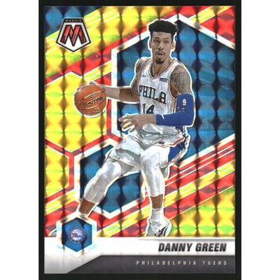 2020-21 Panini Mosaic Mosaic Choice Fusion Red and Yellow #83 Danny Green