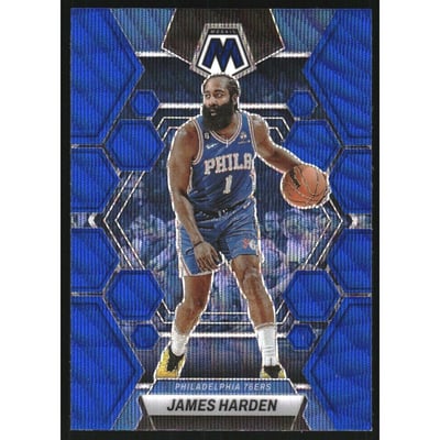 2022-23 Panini Mosaic Mosaic Blue Wave #55 James Harden