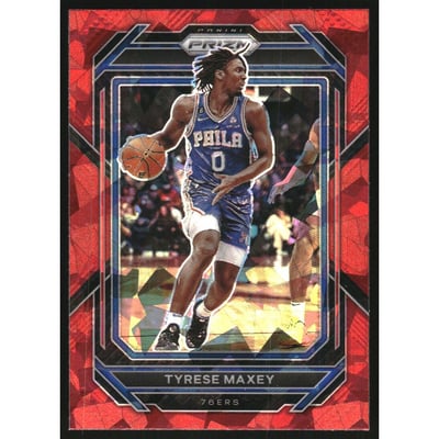 2022-23 Panini Prizm Prizms Red Ice #21 Tyrese Maxey