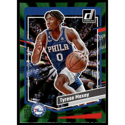2023-24 Donruss Holo Green Laser #152 Tyrese Maxey