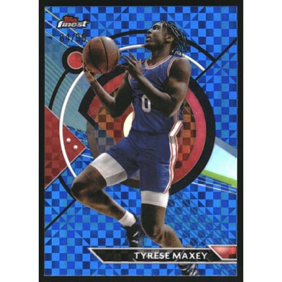 2023-24 Finest Blue Checkerboard Refractors #38 Tyrese Maxey C