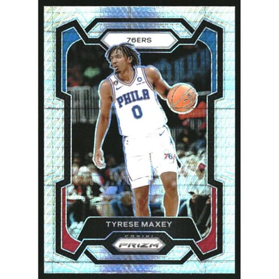 2023-24 Panini Prizm Prizms Hyper #15 Tyrese Maxey