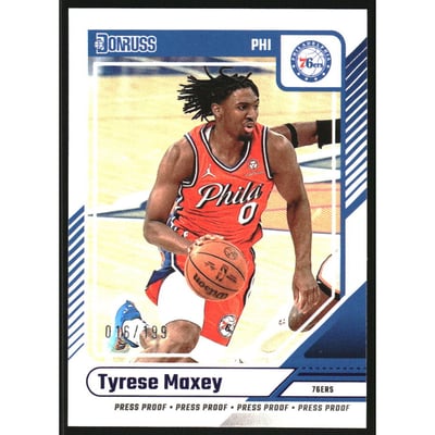 2024-25 Donruss Press Proof Purple #192 Tyrese Maxey