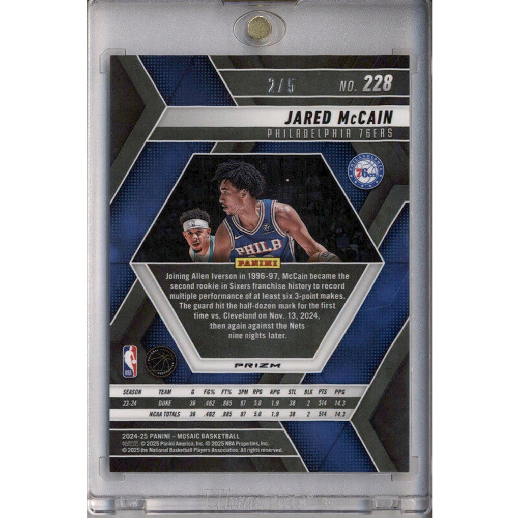 2024-25 Panini Mosaic Spectris Green FOTL Mosaic #228 Jared McCain 