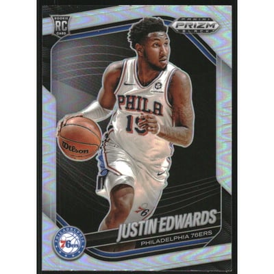 2024-25 Panini Prizm Black Prizms Silver #215 Justin Edwards