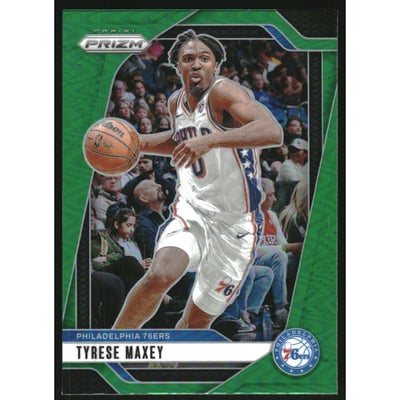 2024-25 Panini Prizm Prizms Green #96 Tyrese Maxey