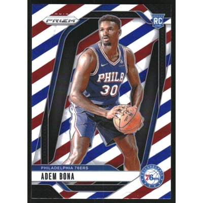 2024-25 Panini Prizm Prizms Red White and Blue #267 Adem Bona
