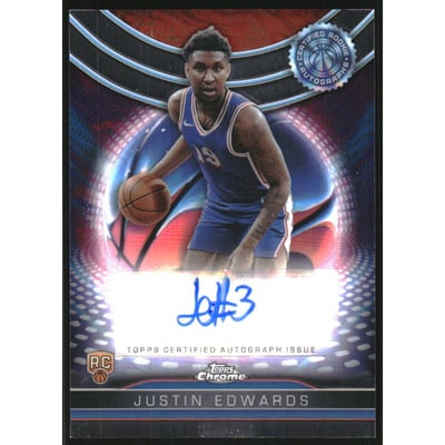 2024-25 Topps Chrome Certified Autograph Issue Rookies #TCRAJE Justin Edwards