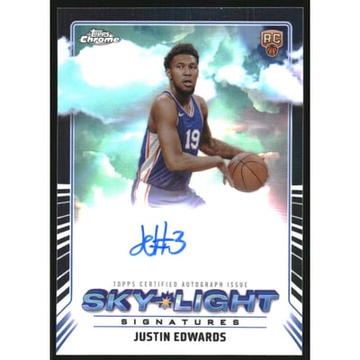 2024-25 Topps Chrome Sky-Light Signatures #SLSJED Justin Edwards