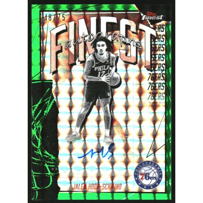 2025-26 Finest Autographs Green Geometric Refractors #FAUJHS Jalen Hood-Schifino