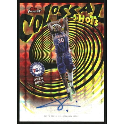 2025-26 Finest Colossal Shots Autographs Yellow Geometric Refractors #CSAO Adem Bona
