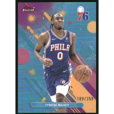 2025-26 Finest Sky Blue Refractors #29 Tyrese Maxey C