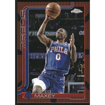 2025-26 Topps Chrome Basketball Refractors #185 Tyrese Maxey