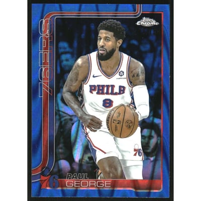 2025-26 Topps Chrome RayWave Blue Refractors #171 Paul George