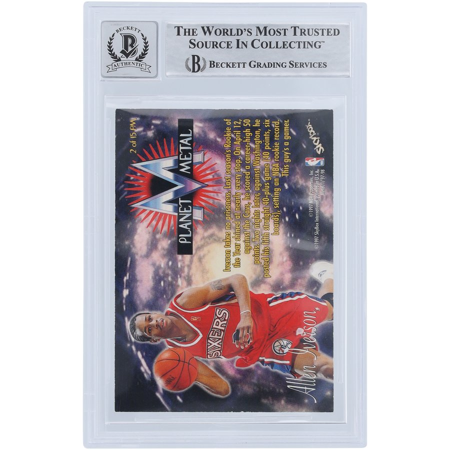 Allen Iverson Philadelphia 76ers Autographed 1996-97 Fleer Metal 