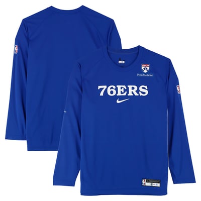 Joel Embiid Philadelphia 76ers Fanatics Authentic Player-Issued Royal Nike Long Sleeve Shirt from the 2025-26 NBA Season - Size 2XL
