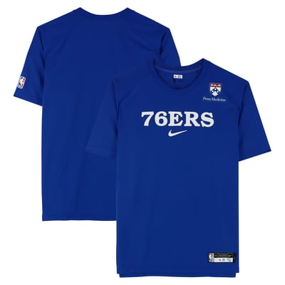 Joel Embiid Philadelphia 76ers Fanatics Authentic Player-Issued Royal Nike T-Shirt from the 2025-26 NBA Season - Size 2XLT