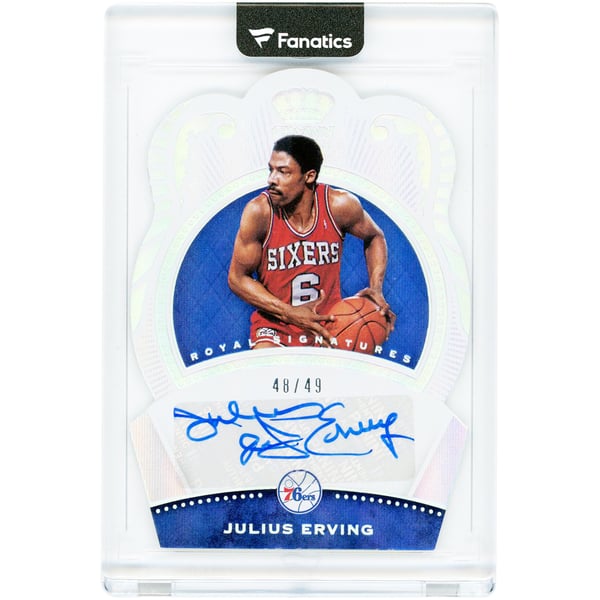 Julius Erving Philadelphia 76ers Autographed 2020-21 Panini Crown 