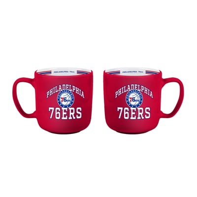 Philadelphia 76ers Logo Brands Two-Piece 15oz. Stripe Mug Set