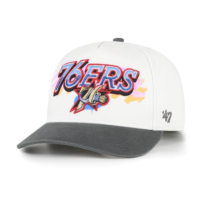  Philadelphia 76ers '47 City Paint Hitch Adjustable Hat - Cream