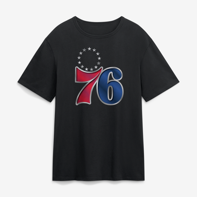 Philadelphia 76ers  Metallic Mascot T-Shirt - Black