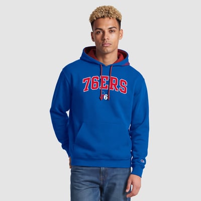  Philadelphia 76ers Champion Contrast Liner Pullover Hoodie - Royal