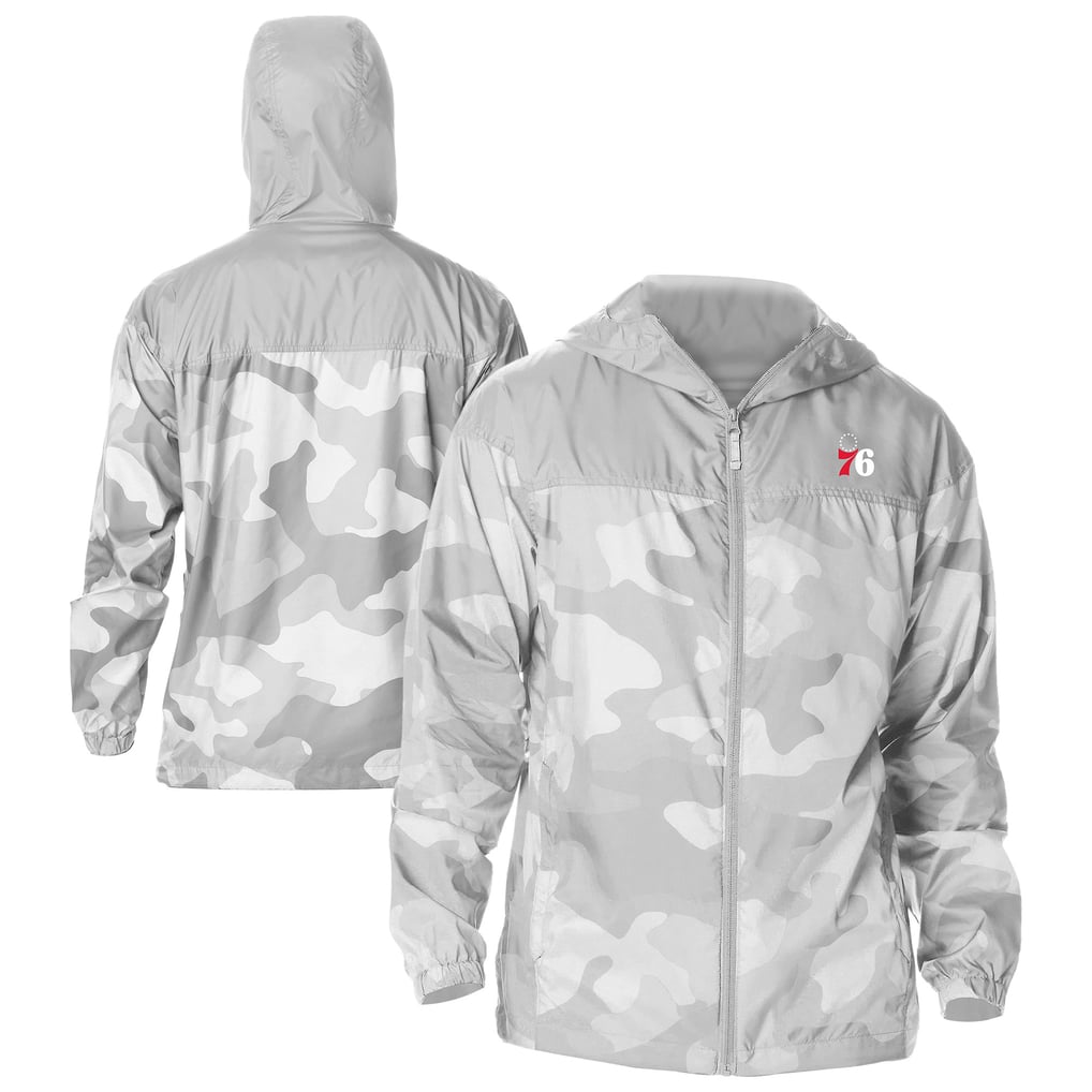 Men's Philadelphia 76ers Columbia Gray Flash Challenger Windbreaker Jacket