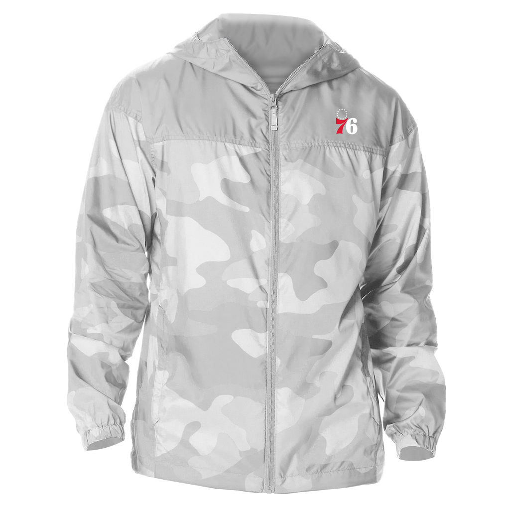 Men's Philadelphia 76ers Columbia Gray Flash Challenger Windbreaker Jacket
