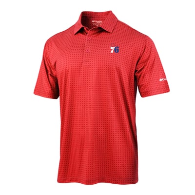 Philadelphia 76ers Columbia Highland Drift Omni-Wick Polo - Red