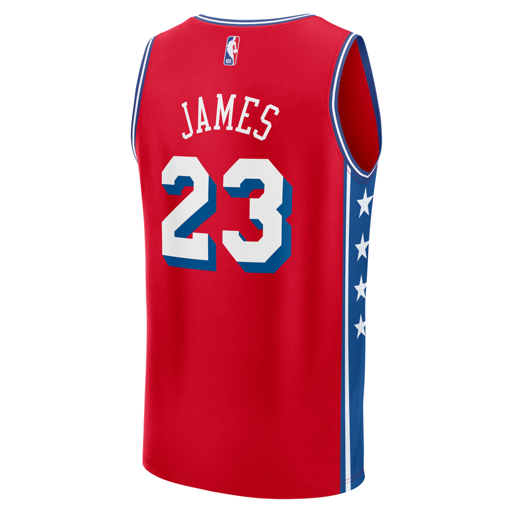 Men's Philadelphia 76ers LeBron James Fanatics Red Fast Break Jersey ...