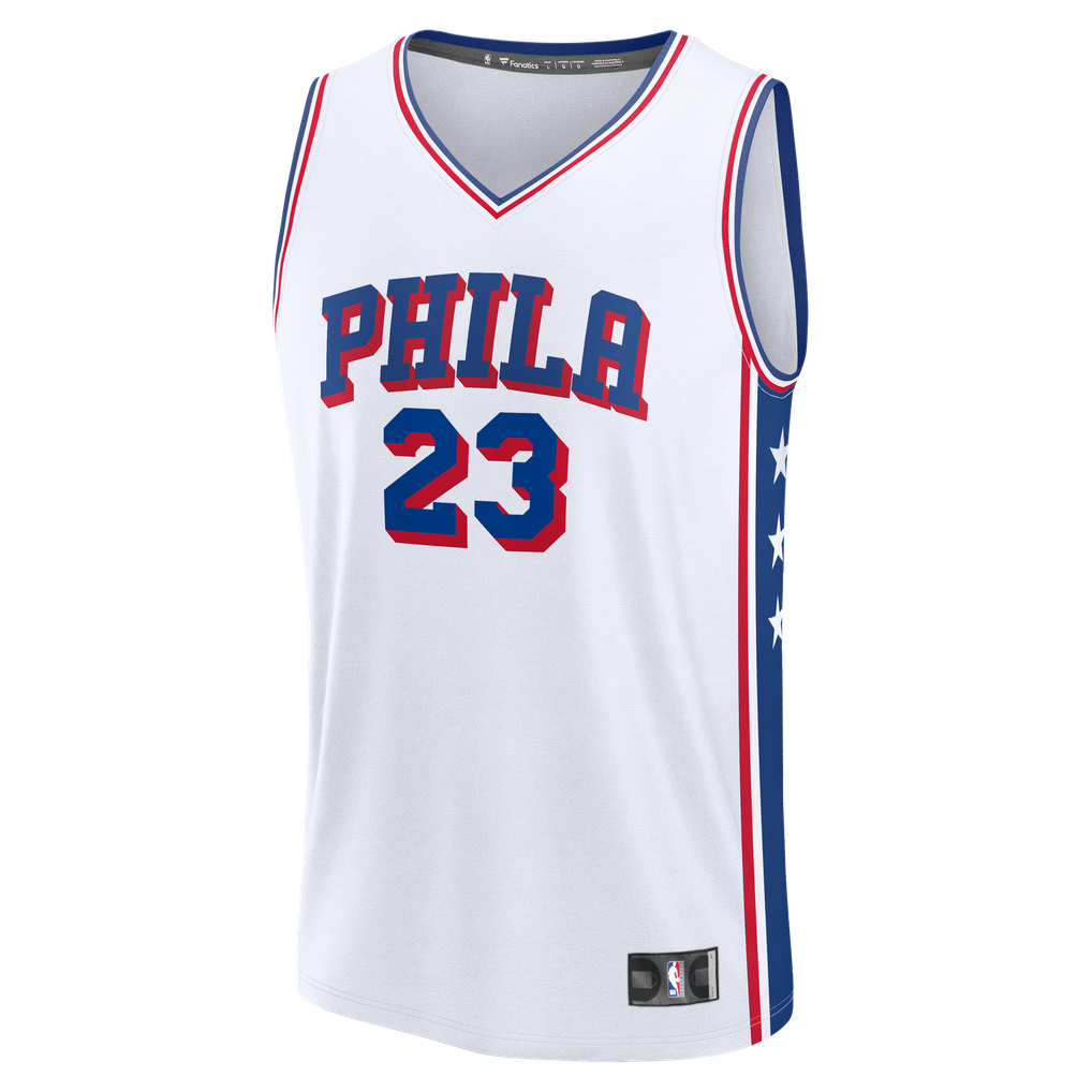 Men's Philadelphia 76ers LeBron James Fanatics White Fast Break Jersey ...