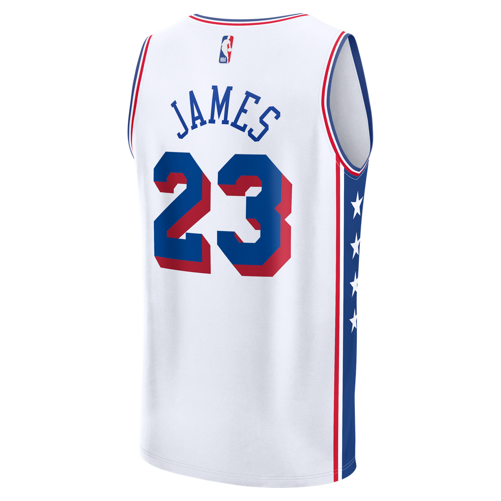 Nba Numbers Colour Men's Philadelphia 76ers LeBron James Fanatics White Fast Break Jersey ...
