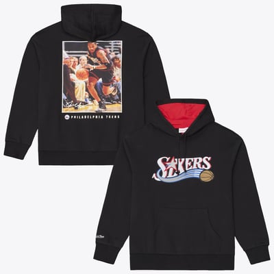 Allen Iverson Philadelphia 76ers Mitchell & Ness Player Fleece Hoodie - Black