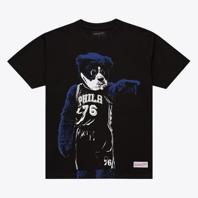  Philadelphia 76ers Mitchell & Ness Big Mascot T-Shirt - Black