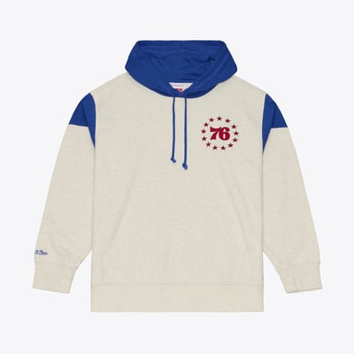  Philadelphia 76ers Mitchell & Ness French Terry Hoodie - Cream