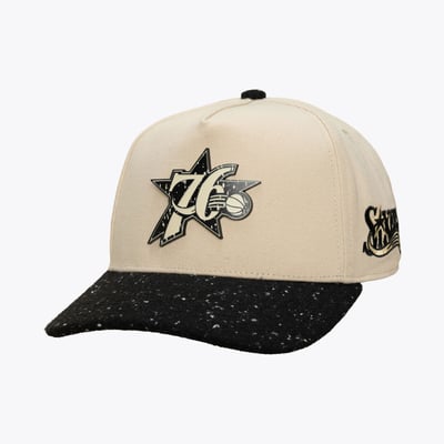 Philadelphia 76ers Mitchell & Ness Cookies & Cream Pro Pinch Snapback Hat - Cream/Black