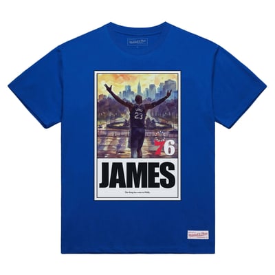 LeBron James Philadelphia 76ers Mitchell & Ness King Arrived T-Shirt - Royal